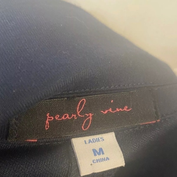 Pearly Vine Blazer Lined Navy Pom poms 2 button - Picture 6 of 7